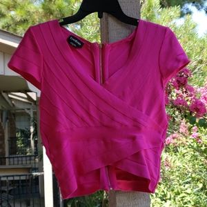 Bebe bandage fuschia pink top